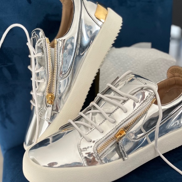 Giuseppe Zanotti Men's Argento Side Zip Sneaker - Picture 1 of 6
